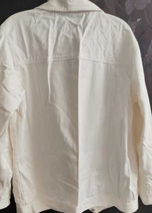 Avon 100% cotton white embellished studded jacket