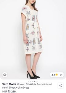 Embroidered A-Line Dress vero moda dres