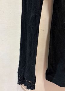 Lace Trim Long Sleeve Top