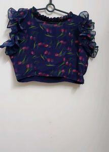 Floral Ruffle Sleeve Top