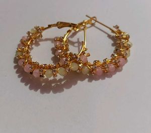 Hoop Earrings with Gem Accents