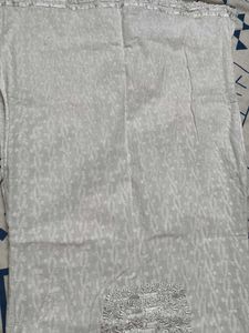 Women White Lace Embroidery Cotton Kurta