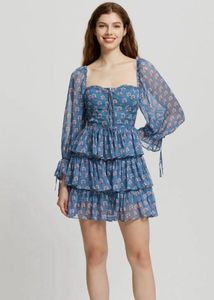 Blue Floral Mini Dress