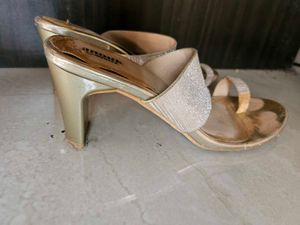 Gold Ethnic Heels