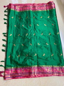 Green &amp; Grey Silk Saree  ( Price Negotiable )