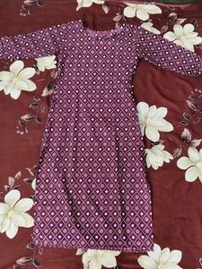 Elegant Purple Print Dress