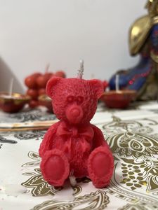 Teddybear Red Candle Set Of 5 Piece