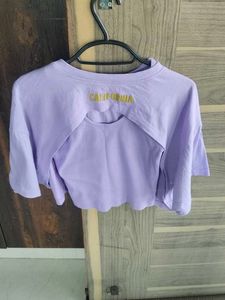 Cute Purple Crop Top Set