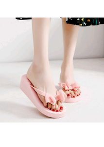 Cute Pink Bow Flip Flops