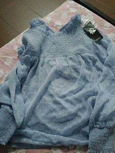 FIG Smocked Swiss Dot Blouse