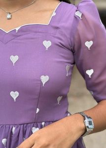 💜 Purple Heart Georgette Maxi Style 💜
