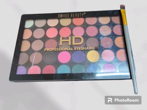 Swiss Beauty HD 40 Color Eyeshadow & Bronson Brush