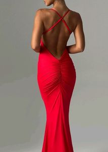 New Me Asia Red Backless Dress