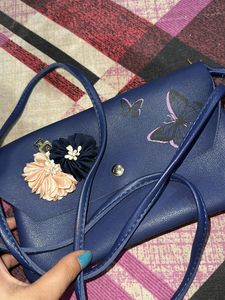 Blue Floral Side Bag