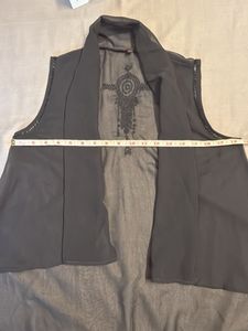 Sheer Black Sleeveless Vest