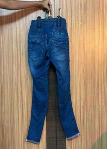 High-Waisted Skinny Jeans with Side Stripes