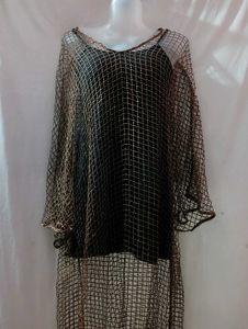 ZARA SEQUIN MESH KAFTAN DRESS