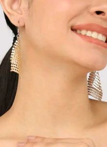 Gold Mesh Drop Earrings