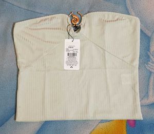 Strapless Cut-Out Swirl Metallic Detail Tube Top