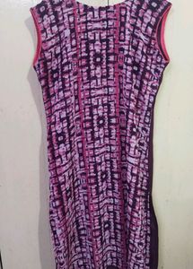 Sleeveless Chiffon Embroidery Kurti