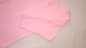 Linen Cotton Blend Light Pink Top