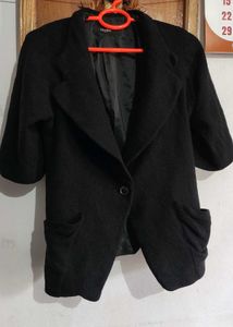 Black Short Sleeve Blazer