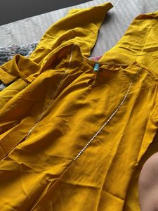Mustard Yellow Kurti Set