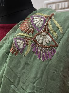 Embroidered Green Dupatta