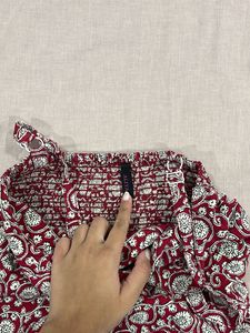 Red Floral Paisley Print top