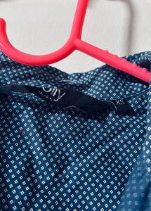 Navy Polka Dot Button-Up Shirt