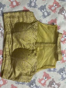 Yellow Lemon Embroidered Net Neck Blouse