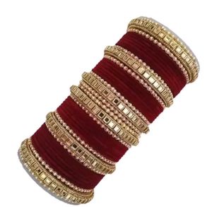 velvet Mahroon bangles set
