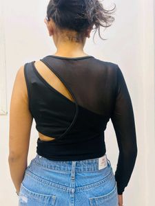 Chic Black Cutout Top
