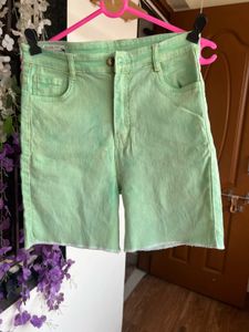 Ruti Green Denim Shorts