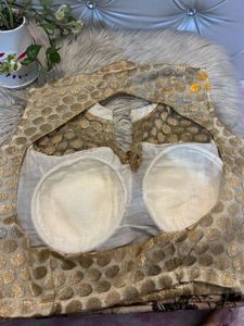 Silk Backless Golden Blouse