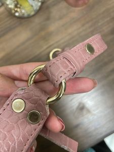 Crocodile Effect Leather Moon  Bag