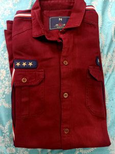 MENS MAROON CASUAL SHIRT