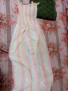 Striped Summer Jumpsuit With Shrug