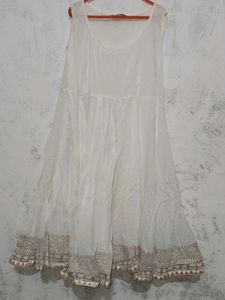 Biba Blue Layered Kurti with Dupatta And Bottom