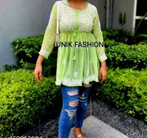 Lime Green Embroidered Tunic