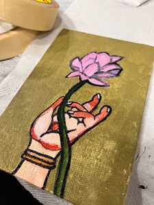 Hand &amp; Lotus Painting