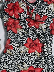 Floral Animal Print Beach Top