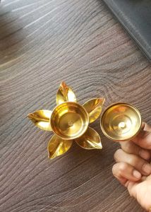 Golden colour Flower Shape kumkum holder
