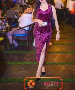 Velvet Backless Slit Dress