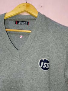 wollen Gray V-Neck Pullover Sweater