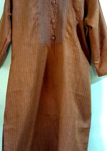 Coffee Brown Sequence Kurti