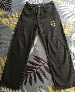 High Waist Charcoal Woman Jeans