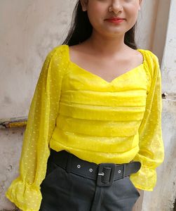 Funky Colorful  Yellow Top