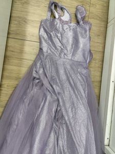Sparkling Lavender Heavy Evening Gown