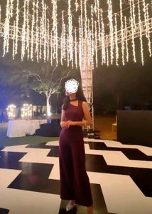 Miss Chase Maroon Embellished Jumpsuit